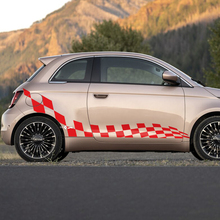 Strisce grafiche laterali a scacchi bandiera a scacchi per Fiat 500 2
 3