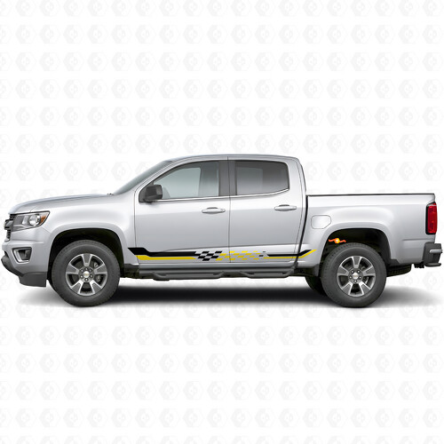 Strisce Viniliche a Scacchiera per Porta da Corsa e Pannello Laterale per Chevrolet Colorado 2ª Gen 2015-2022