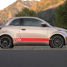 Pannello Rocker Pannello a scacchi a scacchi Porte di decalcomania Stripe grafiche per Fiat 500
 3