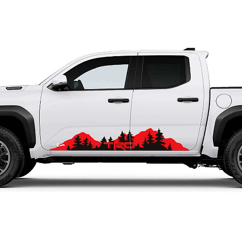 Adesivi Decals Pannello Battitacco Porta Laterale Montagne Foresta TRD Off Road per Toyota Tacoma