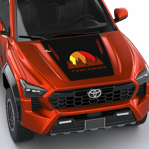 TRD Off Road Vintage Retro Heritage Stripes Wrap adesivo cappuccio Sticker per Toyota Tacoma quarta generazione
