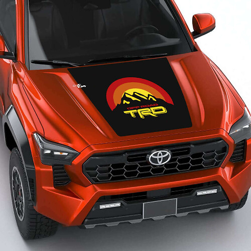 Adesivo Decalcomania Cofano Strisce Vintage Retrò TRD Mountains 3 per Toyota Tacoma 4ª Gen