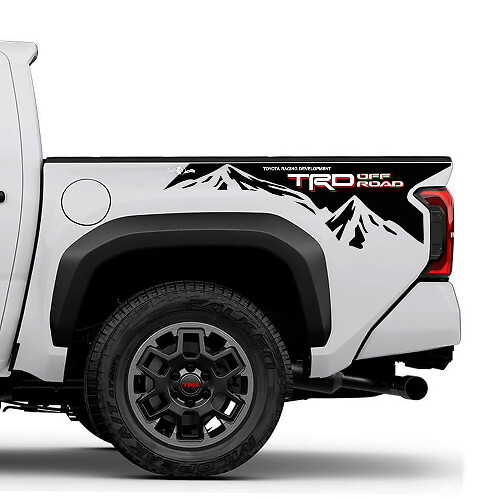 Adesivi Decalcomanie Laterali TRD Off Road Mountains per Cassone Camion 4 pezzi per Toyota Truck