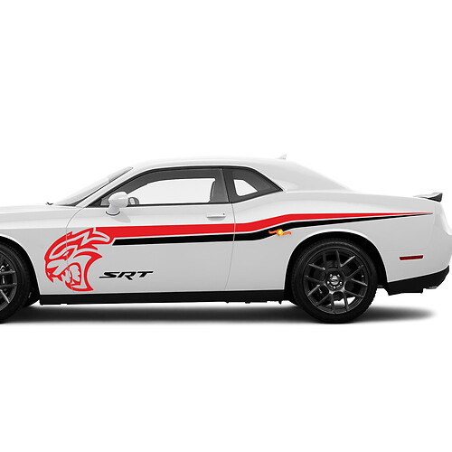 Due colori SRT Hellcat Stripes Decals Adesivi per Dodge Challenger o Caricatore
