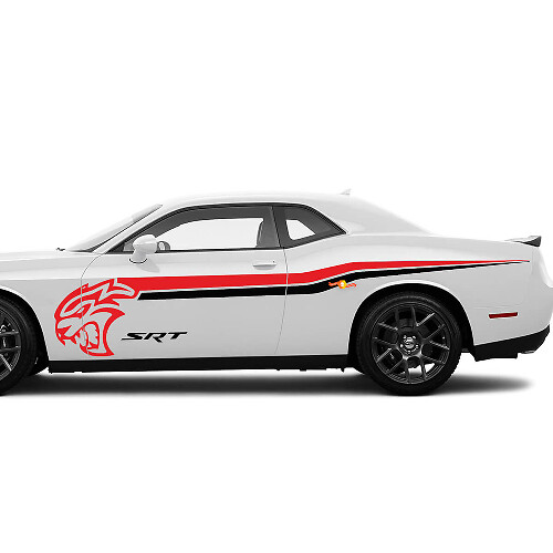 Adesivi Strisce Laterali SRT Hellcat in Due Colori per Dodge Challenger o Charger