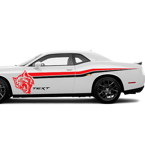 Kit di Adesivi in Vinile a Strisce Laterali Stile Wildcat per Dodge Challenger Charger