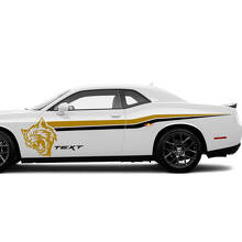 Kit di Adesivi in Vinile a Strisce Laterali Stile Wildcat per Dodge Challenger Charger_3