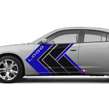 Kit di Adesivi in Vinile con Strisce Laterali Geometriche e Logo Personalizzato per Dodge Charger_2
