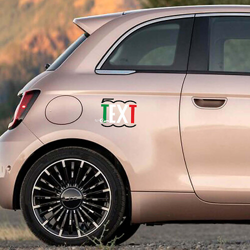 Adesivo con Testo Personalizzato Grafica Laterale per Fiat 500
