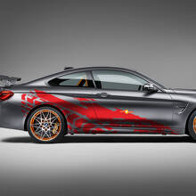 Adesivo in vinile per pista dei pneumatici posteriori delle porte laterali adatto ai modelli BMW ecc.
 2