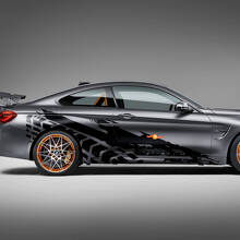 Adesivo in vinile per pista dei pneumatici posteriori delle porte laterali adatto ai modelli BMW ecc.
 3