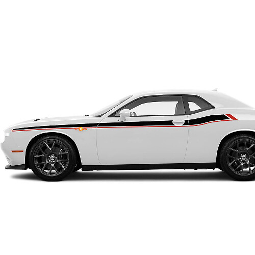 Due colori Strisce laterali adesivi per Dodge Challenger
