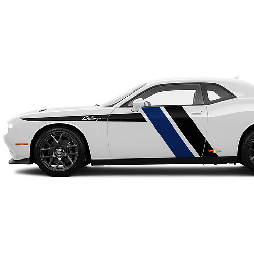 Due colori Strisce laterali Adesivi decorativi per Dodge Challenger
 1