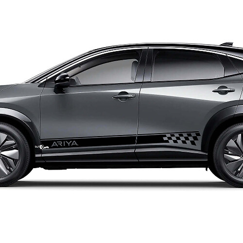 Kit adesivi grafici a strisce a scacchi laterali per Nissan ARIYA
