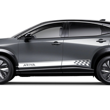 Kit adesivi grafici a strisce a scacchi laterali per Nissan ARIYA
 2