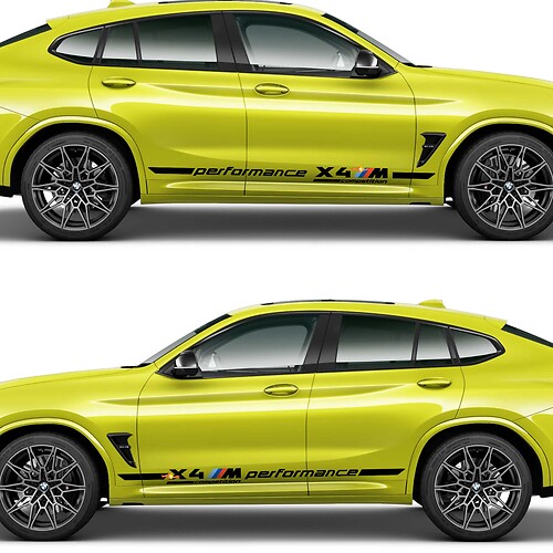 2x Adesivi in vinile con strisce M Performance per BMW X4M
