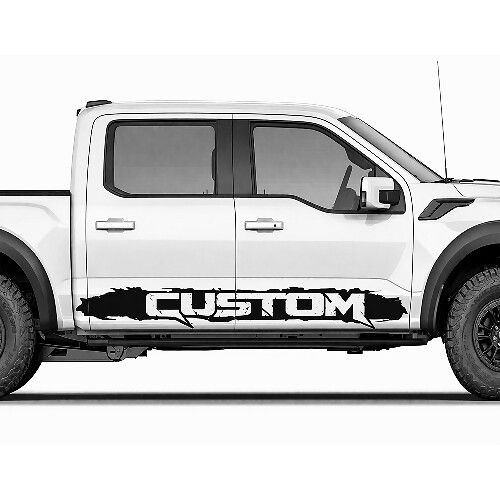 Adesivo in Vinile con Grafica Personalizzata a Strisce per il Pannello Laterale Rocker per Ford F150 Raptor 1