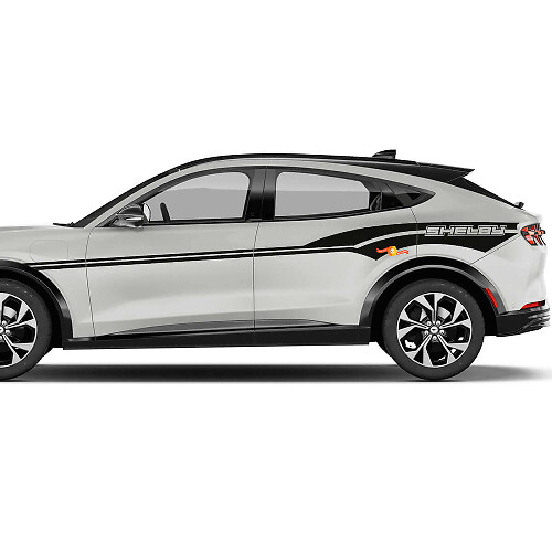 Accoppiare le strisce decorative MACH E per portiere laterali in vinile adesivo per Ford Mustang MACH-E
