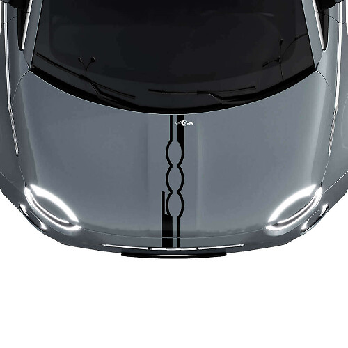 500 Adesivo Grafico per Strisce Cofano per Fiat 500
