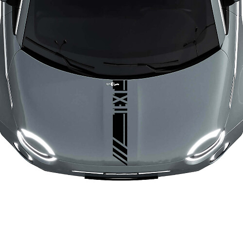 Adesivo Grafico Striscia da Corsa Personalizzata Cofano per Fiat 500