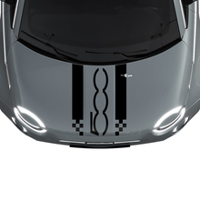 500 Cappuccio Doppia Striscia a Scacchi da Corsa Adesivo Grafica per Fiat 500
 2