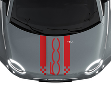 500 Cappuccio Doppia Striscia a Scacchi da Corsa Adesivo Grafica per Fiat 500
 3