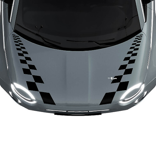 500 Strisce a scacchi per cofano adesivo decalcomania per Fiat 500
