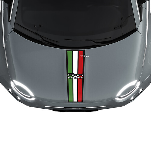 500 Strisce Triangolari Bandiera Adesivo Striscia Cofano Grafica per Fiat 500
 1