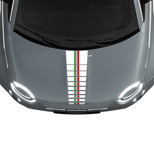 Striscia del cofano a bandiera a tre strisce Adesivo grafico per Fiat 500
