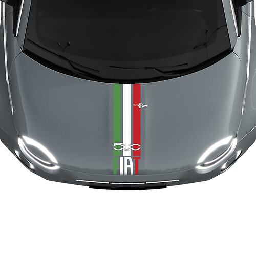 Strisce Tricolori Adesivo Grafica per Cofano Bandiera Italia per Fiat 500
