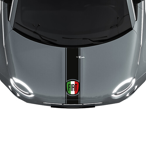 Banda adesiva con grafica della bandiera italiana per cappuccio per Fiat 500
