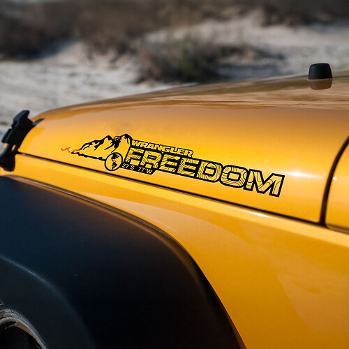 Testo personalizzato e coordinate Adesivo cappuccio Mountain Jeep Wrangler rubicon sahara JL JK CJ TJ YJ

