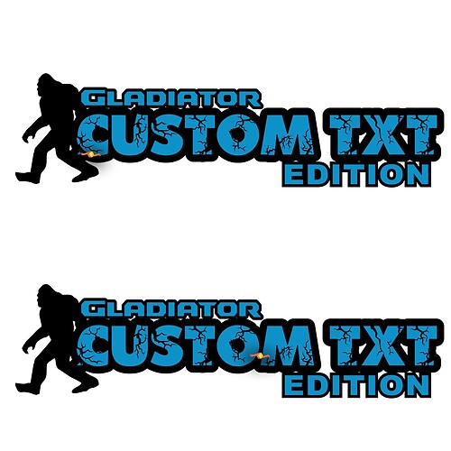 Adesivi personalizzati per il testo e il logo dell'edizione Gladiator per i cofani delle Jeep Gladiator
