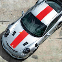 Kit di adesivi in vinile per strisce centrali su cofano e tetto per Porsche 991 GT2 RS_3