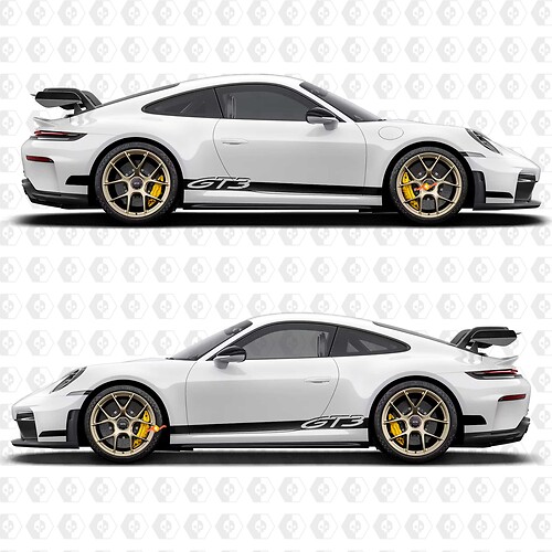 Kit adesivi laterali a strisce GT3 per Porsche 991 gt3
