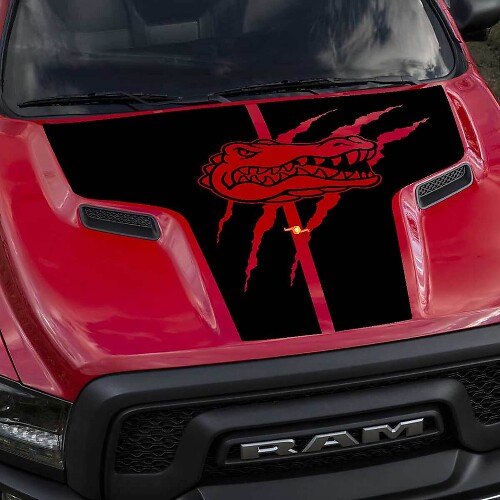 Dodge Ram Gators Rebel Hood Logo Adesivo in vinile per camion Grafica Pick Up Pickup
