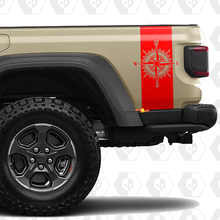 Coppia di kit strisce decorative da corsa 4x4 per fiancate posteriori del letto per Jeep Gladiator
 2