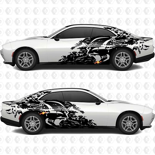 Kit adesivi in vinile Banshee Splash Grunge Stripes per Dodge Charger Daytona Banshee
