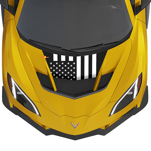 Bandiera degli Stati Uniti Cofano Adesivo in Vinile a 2 colori per Chevy Chevrolet Corvette zr1
