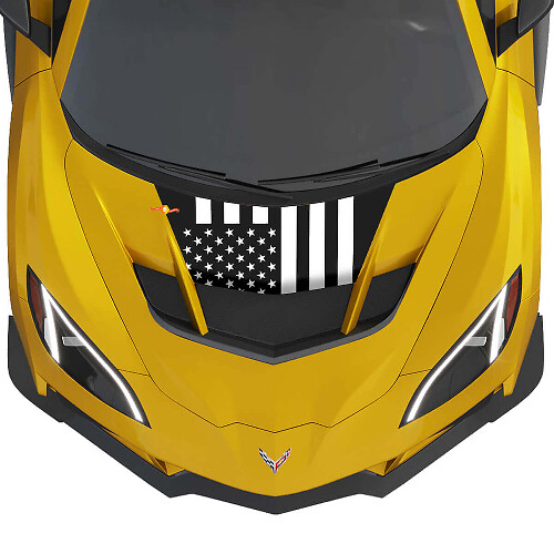 Adesivo in vinile con bandiera USA per cofano Chevrolet Corvette ZR1