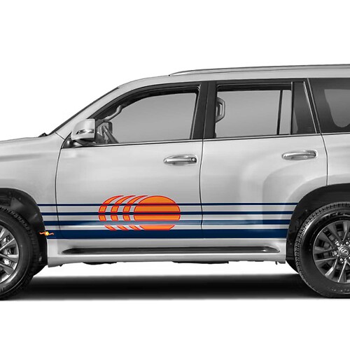 Lexus 2016 GX460 Strisce retrò vintage simili allo stile Toyota 4Runner del 40º anniversario Adesivo laterale Grafica
