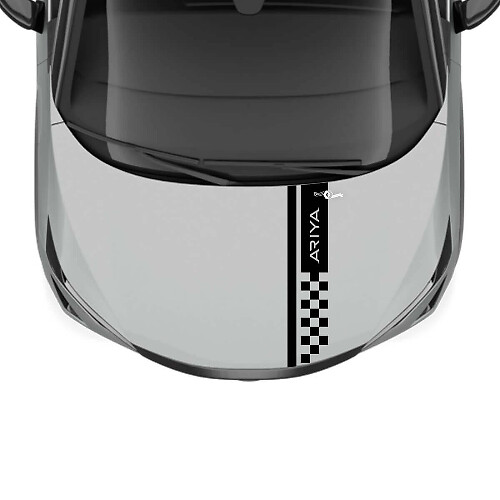 Adesivo grafico a scacchi per corse sul cofano per Nissan ARIYA
