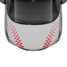 Adesivo grafico a scacchi doppia striscia per cofano per Nissan ARIYA
 3