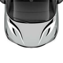 Adesivo grafico da corsa a strisce tribali a doppio colore per il cofano per Nissan ARIYA
 2