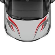 Adesivo grafico da corsa a strisce tribali a doppio colore per il cofano per Nissan ARIYA
 3