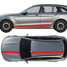 Pacchetto AMG Edition 1 Strisce laterali e sul cofano, sul tetto e sul baule Kit adesivi in vinile per Mercedes C63
 3