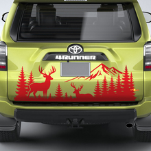 Kit adesivo in vinile con montagne, foresta, alce e cervo per Toyota 4Runner
 3