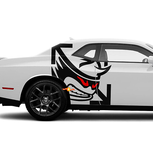 Kit di Adesivi Laterali in Vinile Stile Scat Pack per Dodge Challenger Charger