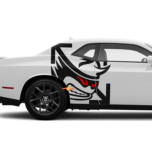 Due colori SRT Scat Pack Red Eyes Adesivi Laterali per Dodge Challenger o Charger
