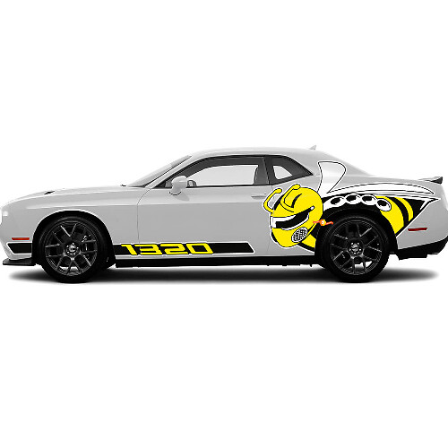 Kit di Adesivi Vinile Laterali Super Bee 1320 per Dodge Challenger